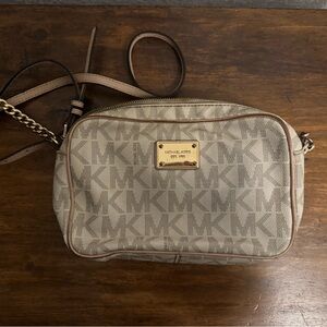 Michael Kors Monogram Tan Crossbody Bag